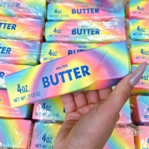 Realistic Colorful Butter Squeeze Toy, Rainbow Color - Soft Pressure-Resistant Finger Spinner, Suitable For Teens And Adults, Slow Rebound Sensory Stress Relief Toy, Fun Prank Gift, Suitable For People With Autism Or Pranks, Slow Rebound Butter Stick, Pressure-Resistant Butter Stick, Stress Relief Toy, Stress And Anxiety Relief Toy, Slow Rebound Soft Squeezable Elastic Cheese Stick, Prank Toy, Stress Relief Toy, Perfect Gift For Holidays, Birthdays, Christmas And Parties.